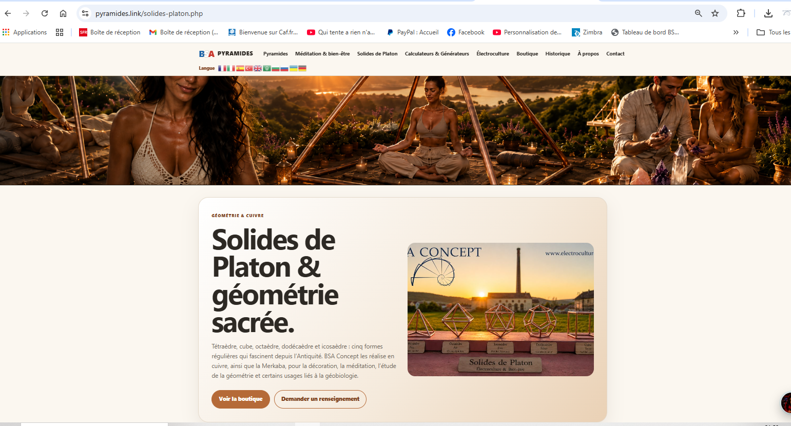 Pyramides.link — solides de Platon et géométrie sacrée