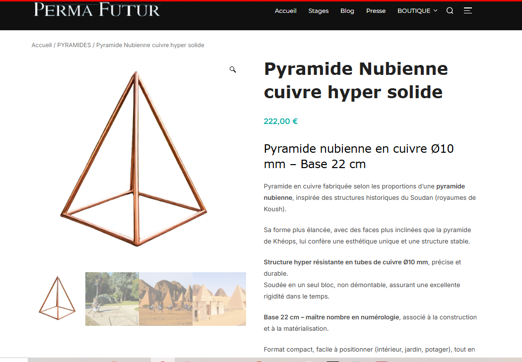 Permafutur — Pyramide Nubienne cuivre hyper solide
